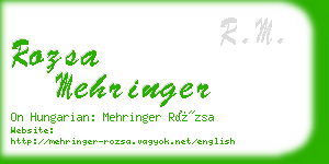 rozsa mehringer business card